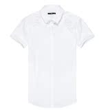 GXG男装 2016夏季商场同款 时尚白色休闲短袖衬衫男#62223274