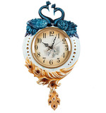 欧式时尚客厅奢华孔雀创意工艺静音挂钟 时尚家居装饰钟表20英寸
