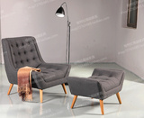 北欧沙发进口亚麻布艺沙发简约单人沙发/扶手椅/脚凳美式沙发现货