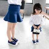 女童夏季半身裙2016新款韩版童装宝宝儿童夏季小女孩牛仔短裙裙子