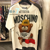 意大利代购折扣正品Moschino/莫斯奇诺16春夏新款小熊字母短袖T恤