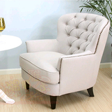 美式单人沙发布艺靠背椅颜色可选宾馆会所沙发椅咖啡厅专用老虎椅