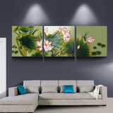客厅装饰画 沙发背景墙挂画卧室无框三联画美式现代简约花卉壁画