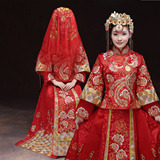 中式新娘结婚礼服秀禾服龙凤褂秀和服结婚嫁衣上轿服baby同款刺绣