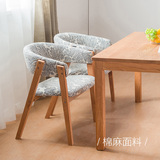 正品 外贸北欧实木餐椅可拆洗布艺餐椅现代简约书椅咖啡厅餐桌椅