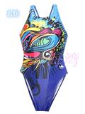 英发 2016年新款 印花版女士专业竞赛三角连体游泳衣960泳衣