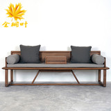 新中式实木罗汉床简约现代布艺沙发椅样板房会所禅意双人三人沙发