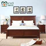 1.5米美式床 1.8米全实木婚床 进口白蜡木双人床美式乡村卧室家具
