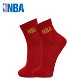 NBA袜子精梳棉男士本命年中筒红色运动袜四季通用