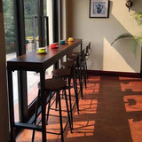 美式loft 吧台桌星巴克 咖啡厅桌椅铁艺复古做旧酒吧餐桌高脚桌椅