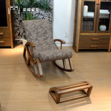 家庭休息躺椅赠中老年人佳品舒服曲木摇椅实木胡桃色庭院客厅椅子