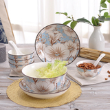 陶瓷器碗碟套装釉下彩韩式碗盘餐具套装日式简约家用礼品婚庆套装