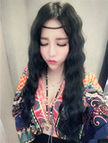 韩国假发女中分玉米烫逼真自然女长卷发小波浪泡面卷蓬松可爱发套