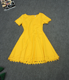 于MOMO定制 韩版纯色夏季修身连衣短袖收腰显瘦针织裙子新款Q6119