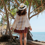 2016夏季新品刺绣蕾丝镂空雪纺衫开衫女百搭薄款沙滩防晒衣空调衫