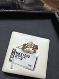 香港专柜代购 六福珠宝 皇冠戒指 18k玫瑰金+白金