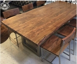 小型创意实木会议桌长桌组合简约洽谈办公桌定制长条加厚阅览桌子