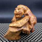 一物一拍崖柏根雕摆件金钱豹千年陈化瘤疤高油性纯手工木雕工艺品