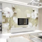 3D立体客厅电影视背景墙纸现代简约壁画卧室无缝墙布欧式花卉壁纸