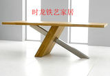 原创实木餐桌北欧宜家铁艺电脑桌美式复古办公桌设计师工作台书桌