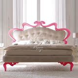 法式美式新古典实木雕花1米8双人床1米5单人床新婚床儿童公主床