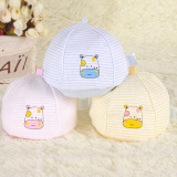 安琪娃婴儿帽子0-3-6月春秋季新生儿胎帽夏纯棉套头男女宝宝帽子