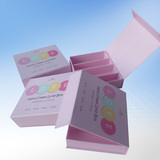 定做精品盒简洁粉红色包装盒通用翻盖精装盒化妆品套装高档礼品盒