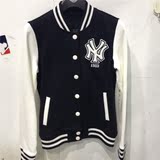 正品代购MLB女款棒球服经典款式黑白夹克外套短款棒球衫NY纽约