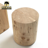 北欧宜家 创意艺术实木凳子 设计师原木茶几 个性木墩子矮凳 边几