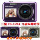 全新正品Samsung/三星 PL120 正品美颜数码相机 双屏自拍神器特价