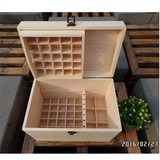 新款双层精油木盒 多特瑞精油收纳盒整理木箱 大容量56格松木盒子