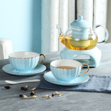 花茶茶具套装陶瓷蜡烛加热玻璃过滤底座下午茶杯花草水果茶壶创意
