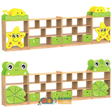 幼儿园区角儿童乐园组合柜 两边通展示柜青蛙蜗牛造型玩具收纳架