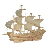diy木制仿真古帆船模型木质手工拼装丝绸商船成人3d立体拼图玩具