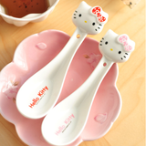 hellokitty日本卡通陶瓷勺子凯蒂猫儿童可爱大号调羹饭勺汤勺汤匙