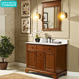 美式橡木落地卫浴柜组合实木浴室柜洗脸洗面盆卫生间洗漱台洗手台