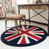 新款英伦米字旗圆形地毯潮牌复古时尚客厅椅子卧室床边电脑椅转椅