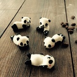 韩国文具 慵懒黑白熊猫筷子架 手绘陶瓷餐具 筷架筷托