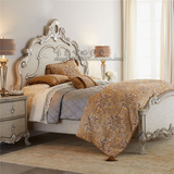 新款奢华个性实木别墅双人大床 新古典美欧式仿古别墅1.8*2米方床