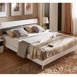 板式双人床加床垫组合卧室套装1.5米床带床垫床头柜组合