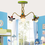 儿童房灯饰男孩卡通动物吸顶灯温馨女孩卧室灯具LED创意儿童吊灯