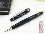 万宝龙笔大班系列P145黑色树脂黑色金夹签字笔 银夹宝珠笔 钢笔