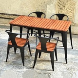 欧式铁艺户外休闲桌椅五件套庭院露台咖啡厅室外桌椅组合家具包邮