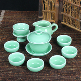 大号盖碗 茶碗功夫茶具套装龙泉窑青瓷三才碗杯 陶瓷品茗杯泡茶器