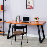 复古铁艺实木书桌简约电脑桌椅组合双人书桌写字台办公桌工作桌子