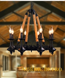 欧美工业铁艺麻绳蜡烛吊灯餐厅酒吧咖啡厅装饰 创意复古个性怀旧