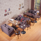 简约现代咖啡厅西餐厅卡座沙发餐桌椅 奶茶店甜品店沙发桌椅组合