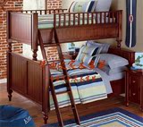 美式高低床 双层床 儿童高架床定做 全实木子母床美式简约实木床