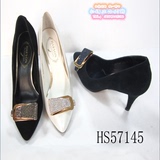 正品代购哈森/Harson2015春季水钻锥形高跟单鞋HS57145支持验货