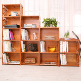 竹庭儿童书柜自由组合实木简约简易书柜储物柜置物架格子柜子特价